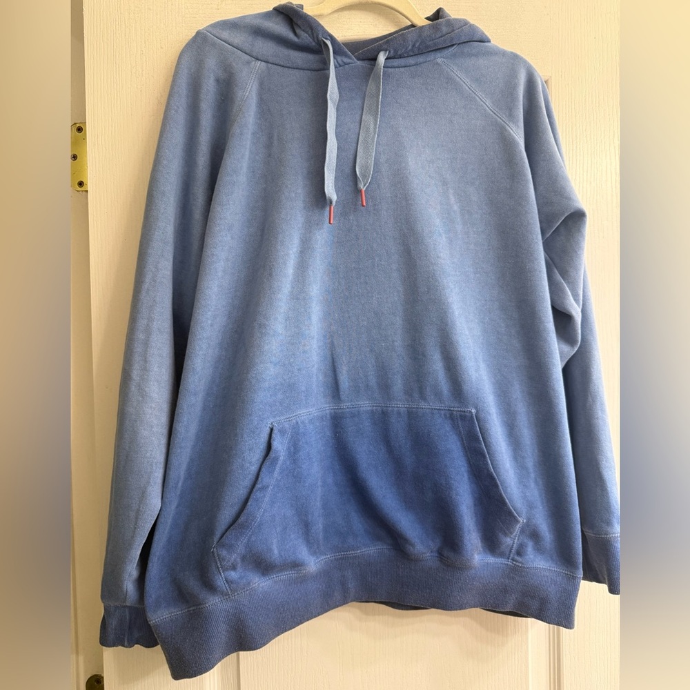 Torrid Blue Gradient Vintage Feel Classic Fit Cozy Fleece Raglan Hoodie - size 1